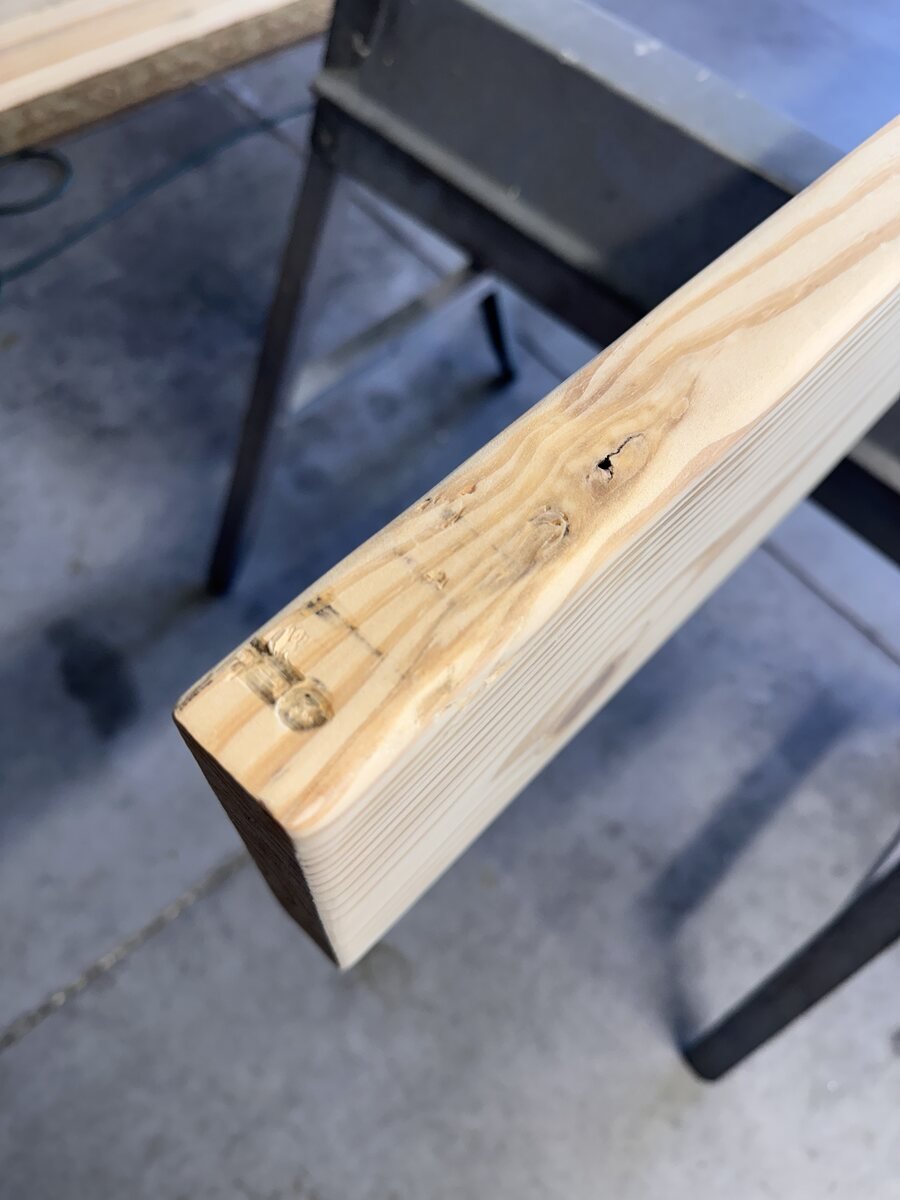 Clean end of the sanded pine board