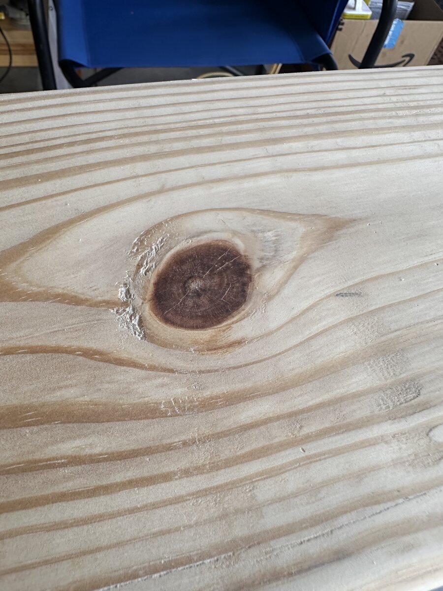 Circular grain pattern around a pine knot