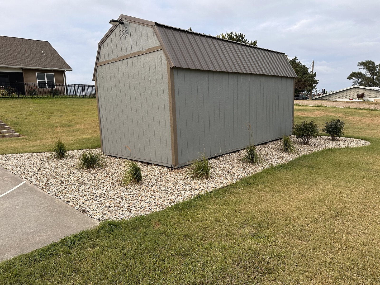 Long side of the shed and garden after the July 23 rain